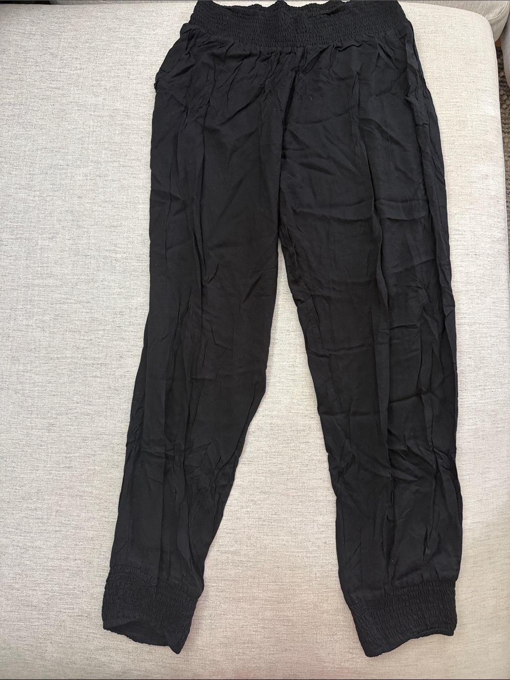 Mikoh Black Elastic-Waist Coverup Joggers